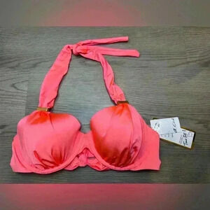 A.CHE NWT Women’s Viona Top Coral Swimsuit Bikini Top Size 32DD,  34D, 36C, 38B‎
